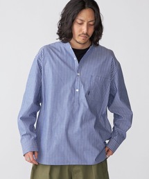 【ZOZO限定】SHIPS.me: 柄バンドカラープルオーバービッグシャツ