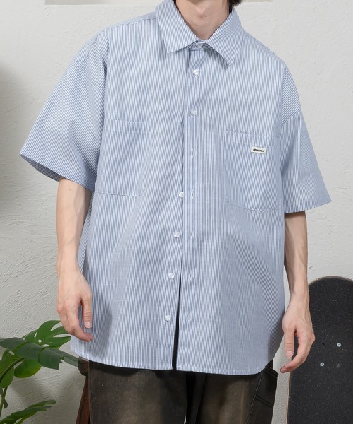 Perushu(ペルーシュ)の「ルーズアソート半袖シャツ(シャツ/ブラウス・メンズ・ベージュ/オフホワイト/ブルー/ブルー系・MEDIUM/LARGE)」の5枚目の写真