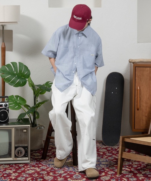 Perushu(ペルーシュ)の「ルーズアソート半袖シャツ(シャツ/ブラウス・メンズ・ベージュ/オフホワイト/ブルー/ブルー系・MEDIUM/LARGE)」の14枚目の写真