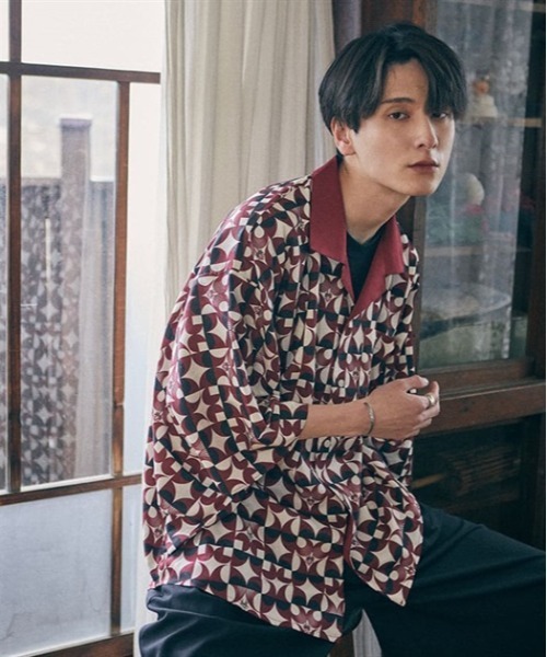 【セール】歌舞伎プリント着物スリーブシャツ（シャツ/ブラウス）｜AXES-X（アクシーズエックス）