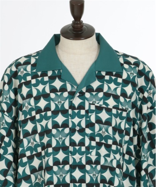 【セール】歌舞伎プリント着物スリーブシャツ（シャツ/ブラウス）｜AXES-X（アクシーズエックス）