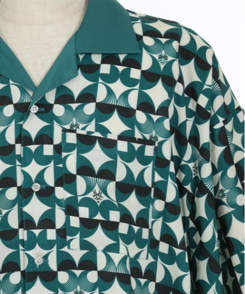 【セール】歌舞伎プリント着物スリーブシャツ（シャツ/ブラウス）｜AXES-X（アクシーズエックス）