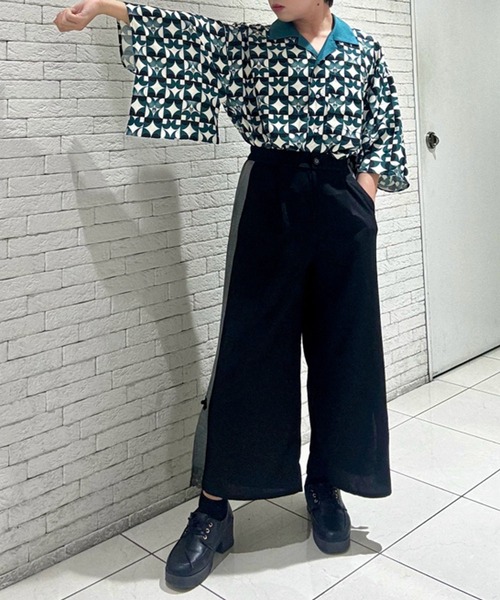 【セール】歌舞伎プリント着物スリーブシャツ（シャツ/ブラウス）｜AXES-X（アクシーズエックス）