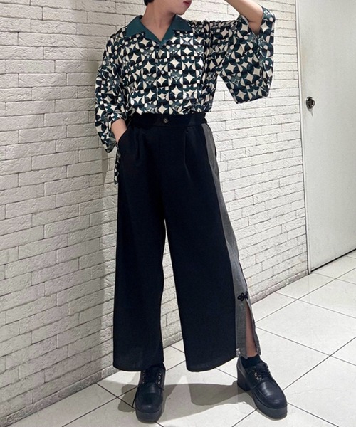 【セール】歌舞伎プリント着物スリーブシャツ（シャツ/ブラウス）｜AXES-X（アクシーズエックス）