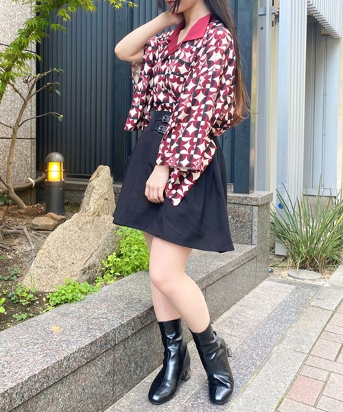 【セール】歌舞伎プリント着物スリーブシャツ（シャツ/ブラウス）｜AXES-X（アクシーズエックス）