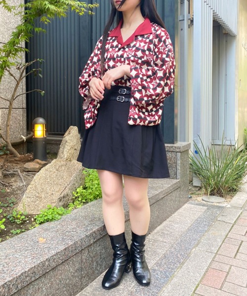 【セール】歌舞伎プリント着物スリーブシャツ（シャツ/ブラウス）｜AXES-X（アクシーズエックス）