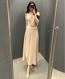 COMON＋（コモンプラス）の「ノースリーブスタンドカラーきれい目ロングワンピース（ワンピース）」