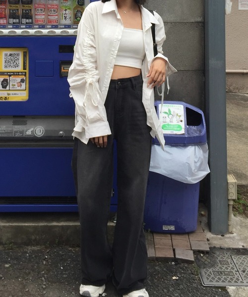 RiLi(リリ)の「ウォッシュワイドデニム【RL】(デニムパンツ・レディース・ブラック・2/1/4/3)」の15枚目の写真