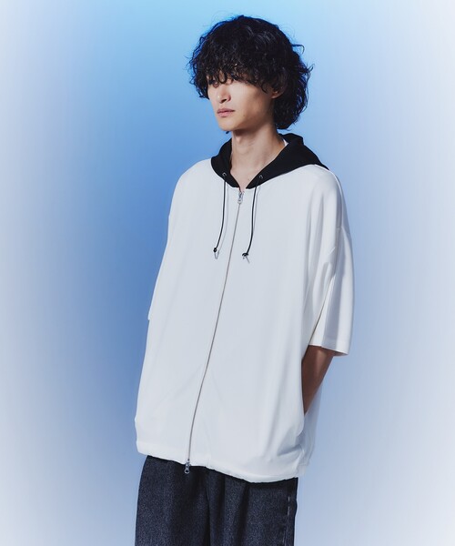 tk.TAKEO KIKUCHI（ティーケータケオキクチ）の「◆ムササビドルマンジップパーカー（パーカー・メンズ・ブラック/ホワイト系5/ブラック系4/ライトグレー・88）」の2枚目の写真