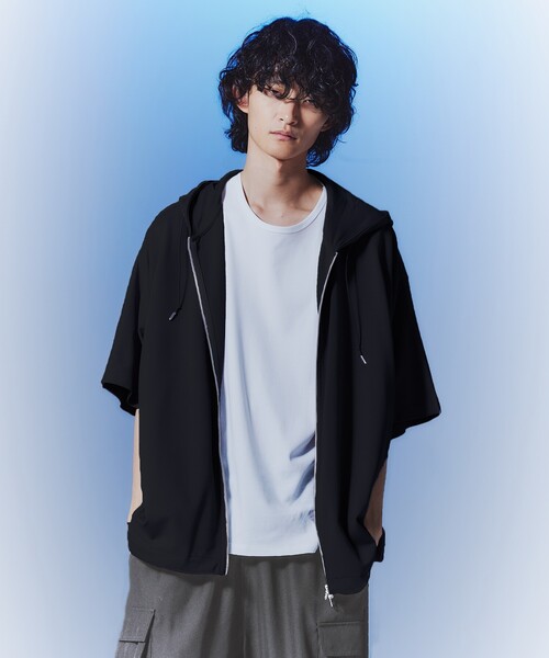 tk.TAKEO KIKUCHI（ティーケータケオキクチ）の「◆ムササビドルマンジップパーカー（パーカー・メンズ・ブラック/ホワイト系5/ブラック系4/ライトグレー・88）」の3枚目の写真