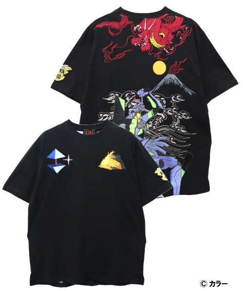 PANDIESTA（パンディエスタ）の「EVANGELION×錦 / ヱヴァンゲリヲン×ニシキ　初号機VS赤龍Tシャツ(M2)（Tシャツ/カットソー・メンズ・ホワイト/ブラック・M/L/XL/XXL）」の2枚目の写真