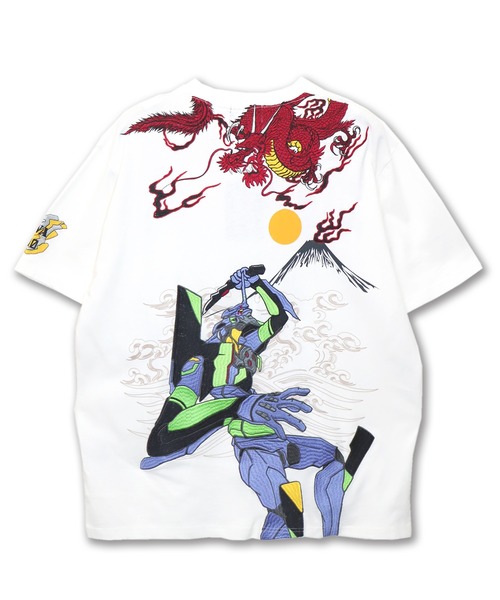 PANDIESTA（パンディエスタ）の「EVANGELION×錦 / ヱヴァンゲリヲン×ニシキ　初号機VS赤龍Tシャツ(M2)（Tシャツ/カットソー・メンズ・ホワイト/ブラック・M/L/XL/XXL）」の7枚目の写真