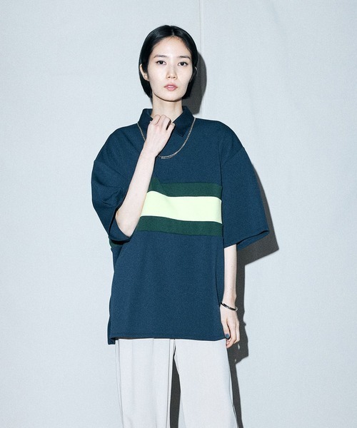 FACTOTUM(ファクトタム)の「【FACTOTUM】Aqua Jersey Polo Neck(ポロシャツ・メンズ・ネイビー/ブラック/ホワイト・46/48)」の3枚目の写真