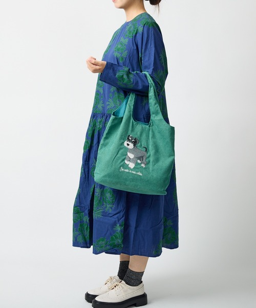 salle de bal(サルデバル)の「polka polka / ポルカポルカ アニマル刺繍トート SDI(トートバッグ・レディース・グリーン/ブラウン/ピンク/ベージュ/グレー/ブルー・FREE)」の5枚目の写真