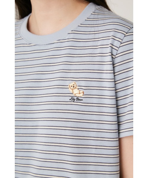 LILY BROWN（リリーブラウン）の「リラックスLily Bear ボーダーＴシャツ（Tシャツ/カットソー・レディース・ピンク/ベージュ/アイボリー/ブルー・FREE）」の12枚目の写真