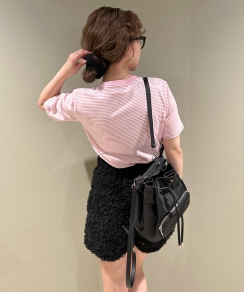 LILY BROWN（リリーブラウン）の「リラックスLily Bear ボーダーＴシャツ（Tシャツ/カットソー・レディース・ピンク/ベージュ/アイボリー/ブルー・FREE）」の16枚目の写真