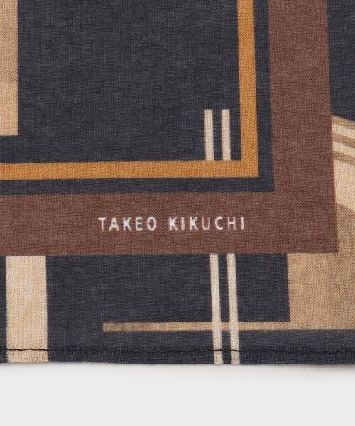 TAKEO KIKUCHI（タケオキクチ）の「アーカイブ柄プリントハンカチ（ハンカチ/ハンドタオル・メンズ・ホワイト/ターコイズブルー系/ブラック・00）」の6枚目の写真
