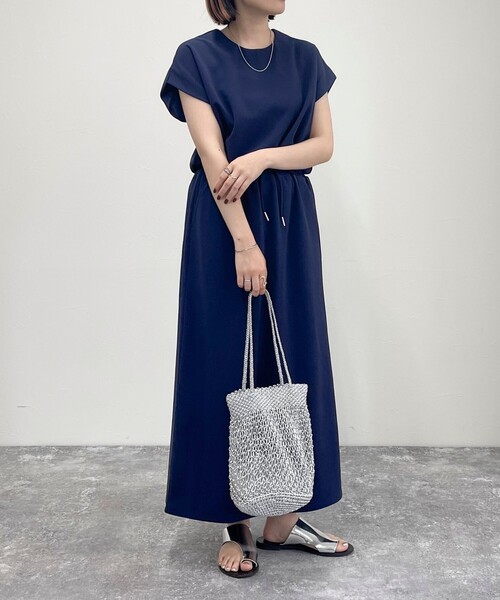 fredy emue（フレディエミュ）の「【セットアップ可能】カットジョーゼットフレンチ袖プルオーバー（Tシャツ/カットソー・レディース・ベージュ/ネイビー/ブラック・38）」の14枚目の写真