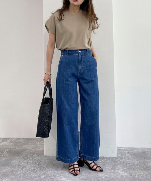 fredy emue（フレディエミュ）の「【セットアップ可能】カットジョーゼットフレンチ袖プルオーバー（Tシャツ/カットソー・レディース・ベージュ/ネイビー/ブラック・38）」の19枚目の写真