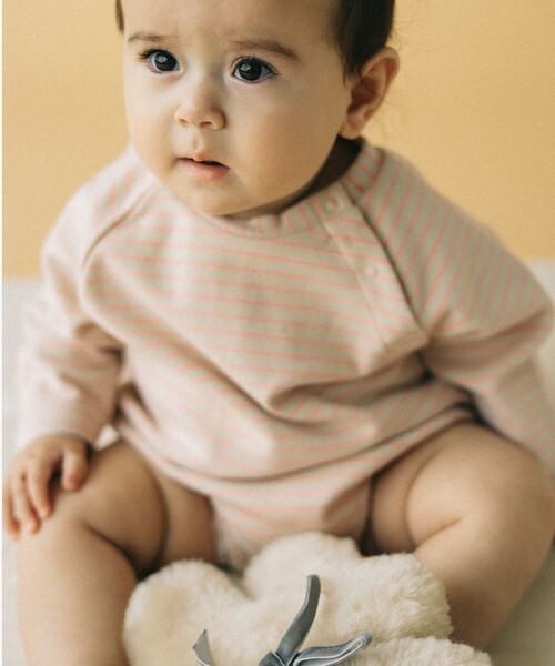 こども ビームス（コドモビームス）の「ベビー ボーダー バルーン ロンパース 24AW（70～80cm）（ロンパース・キッズ・サックスブルー/ブラウン系その他3/ピンク・70/80）」の5枚目の写真