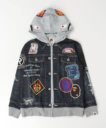 A BATHING APE デニムジャケット　Gジャン　迷彩柄パーカー　XL A BATHING APE デニムジャケット Gジャン 迷彩パーカー L