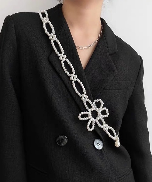 Achic(アシック)の「ハーネス斜めがけ ネックレス ベルト(ベルト・レディース・オフホワイト・F)」の1枚目の写真