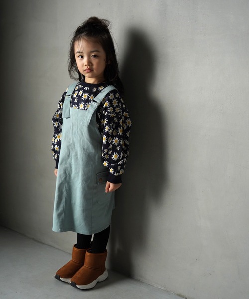 MAKE YOUR DAY（メイクユアデイ）の「無地ジャンパースカート■80～140cm（ジャンパースカート・キッズ・カーキ/ブルー・130/120/110/140/100/90/80）」の4枚目の写真