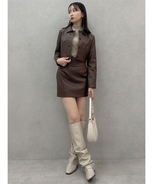 【セール】【セットアップ対応】マテリアルコンパクトミニスカート（スカート）｜dazzlin（ダズリン）