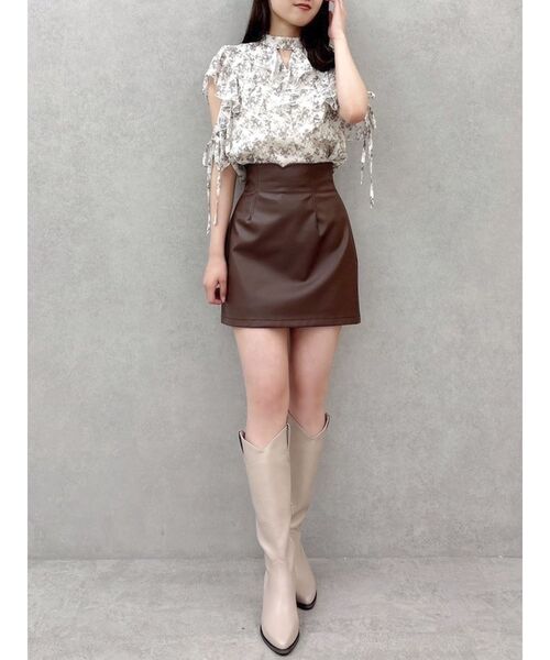 【セール】【セットアップ対応】マテリアルコンパクトミニスカート（スカート）｜dazzlin（ダズリン）