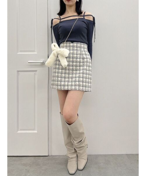 【セール】【セットアップ対応】マテリアルコンパクトミニスカート（スカート）｜dazzlin（ダズリン）