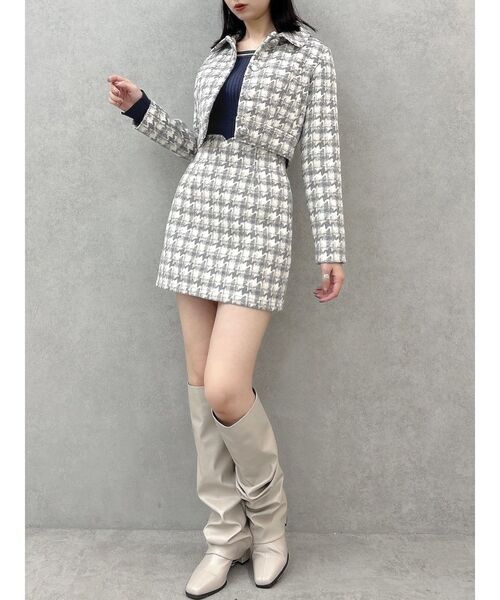 【セール】【セットアップ対応】マテリアルコンパクトミニスカート（スカート）｜dazzlin（ダズリン）