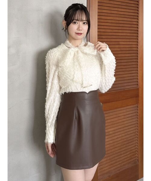 【セール】【セットアップ対応】マテリアルコンパクトミニスカート（スカート）｜dazzlin（ダズリン）