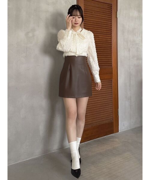 【セール】【セットアップ対応】マテリアルコンパクトミニスカート（スカート）｜dazzlin（ダズリン）