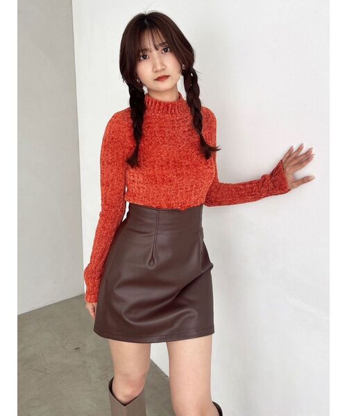 【セール】【セットアップ対応】マテリアルコンパクトミニスカート（スカート）｜dazzlin（ダズリン）