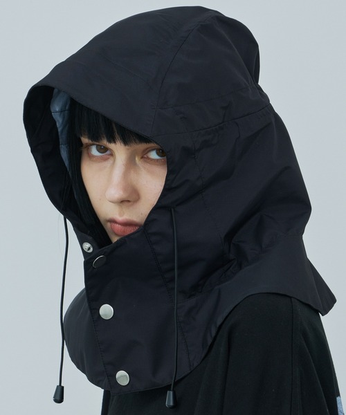 AIVER（アイバー）の「AIVER　3レイヤーフーディー（キャップ・メンズ・ナチュラル/ブラック・FREE）」の12枚目の写真