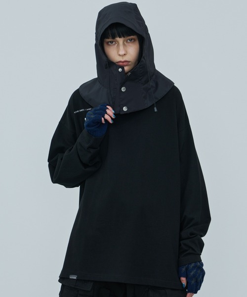 AIVER（アイバー）の「AIVER　3レイヤーフーディー（キャップ・メンズ・ナチュラル/ブラック・FREE）」の16枚目の写真