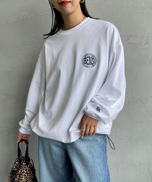 BEN DAVIS（ベンデイビス）の「[BEN DAVIS/ベンデイビス] サークルロゴ バックプリント ロングスリーブTシャツ（Tシャツ/カットソー・レディース・ブラック/ホワイト・XL/L/M）」の5枚目の写真