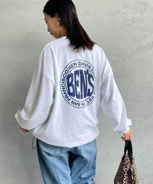 BEN DAVIS（ベンデイビス）の「[BEN DAVIS/ベンデイビス] サークルロゴ バックプリント ロングスリーブTシャツ（Tシャツ/カットソー・レディース・ブラック/ホワイト・XL/L/M）」の7枚目の写真