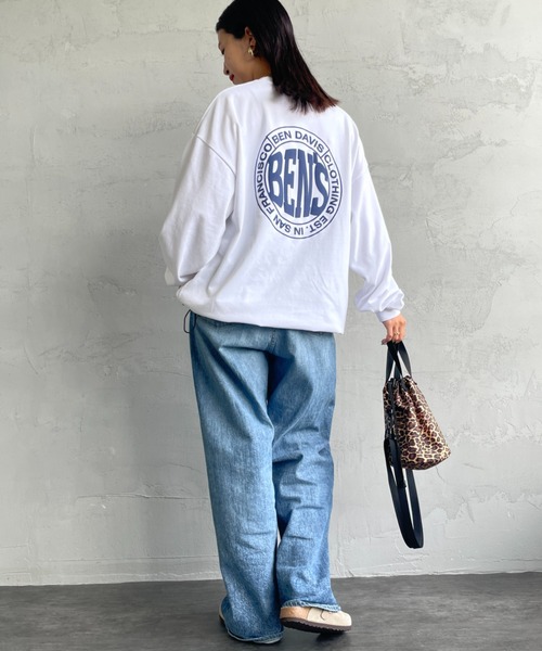 BEN DAVIS（ベンデイビス）の「[BEN DAVIS/ベンデイビス] サークルロゴ バックプリント ロングスリーブTシャツ（Tシャツ/カットソー・レディース・ブラック/ホワイト・XL/L/M）」の3枚目の写真