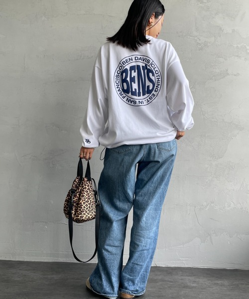 BEN DAVIS（ベンデイビス）の「[BEN DAVIS/ベンデイビス] サークルロゴ バックプリント ロングスリーブTシャツ（Tシャツ/カットソー・レディース・ブラック/ホワイト・XL/L/M）」の10枚目の写真