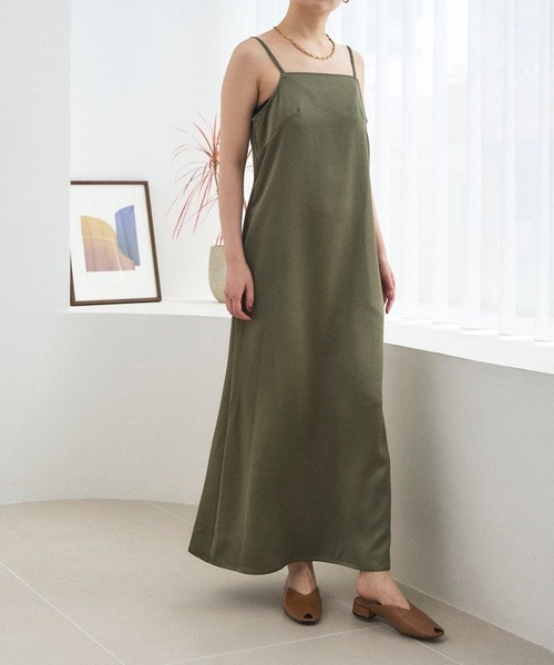 Sirin(シリン)の「≪セットアップ可≫ ヴィンテージサテンキャミワンピース(ワンピース・レディース・ブラック/オリーブ/オフホワイト・FREE)」の11枚目の写真