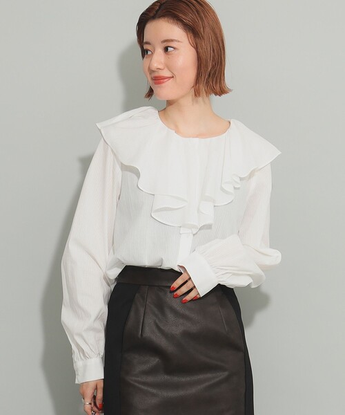 【セール】ビッグ ラッフルカラー シャツ（シャツ/ブラウス）｜Ray BEAMS（レイビームス） 6,244円