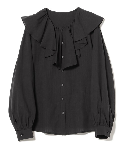 Ray BEAMS（レイビームス）の「ビッグ ラッフルカラー シャツ（シャツ/ブラウス・レディース・ホワイト/ブラック・ONE SIZE）」の19枚目の写真