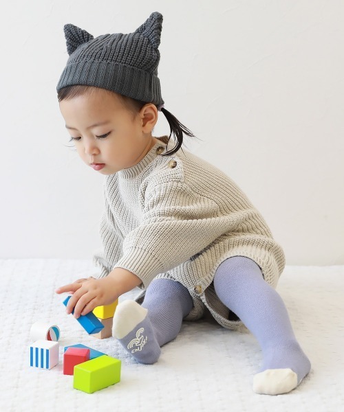 devirock（デビロック）の「綿100% 洗える ベビー コットンニットロンパース（ロンパース・キッズ・オレンジ系5/アイボリー/アイボリー系2・70-80cm）」の5枚目の写真