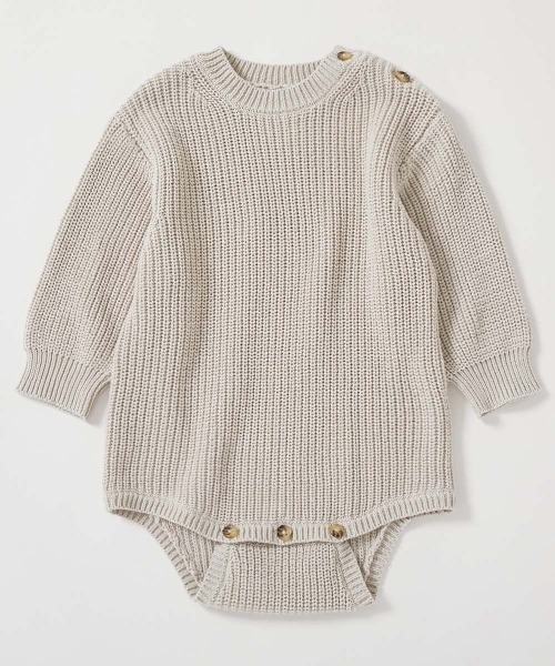 devirock（デビロック）の「綿100% 洗える ベビー コットンニットロンパース（ロンパース・キッズ・オレンジ系5/アイボリー/アイボリー系2・70-80cm）」の9枚目の写真