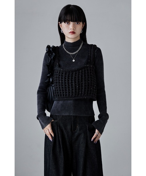 STONE  リブ編みタートルネック リブ編み・ハイネックセーター/40代50代からのレディース