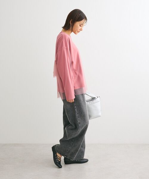 ELENCARE DUE(エレンカーレデュエ)の「・ELENCARE DUE チュールレイヤードロンTEE(Tシャツ/カットソー・レディース・ピンク/ブラック/オフホワイト/チャコールグレー・FREE)」の7枚目の写真