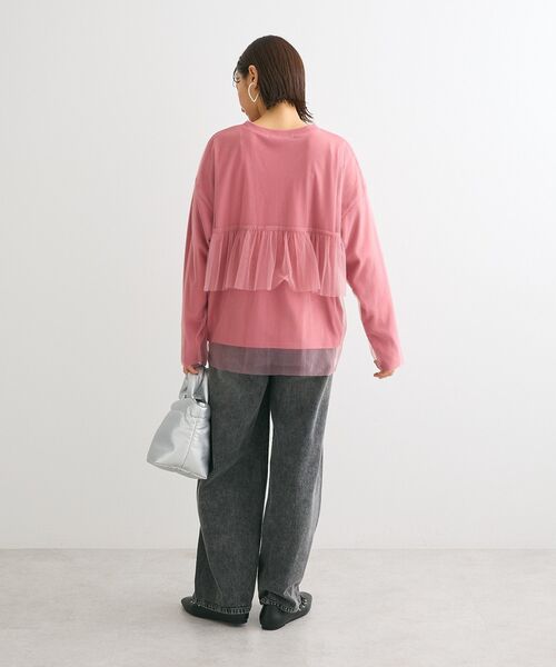 ELENCARE DUE(エレンカーレデュエ)の「・ELENCARE DUE チュールレイヤードロンTEE(Tシャツ/カットソー・レディース・ピンク/ブラック/オフホワイト/チャコールグレー・FREE)」の8枚目の写真