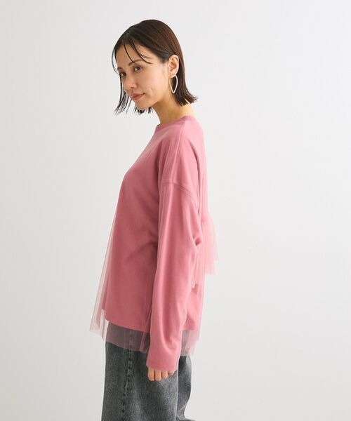 ELENCARE DUE(エレンカーレデュエ)の「・ELENCARE DUE チュールレイヤードロンTEE(Tシャツ/カットソー・レディース・ピンク/ブラック/オフホワイト/チャコールグレー・FREE)」の10枚目の写真