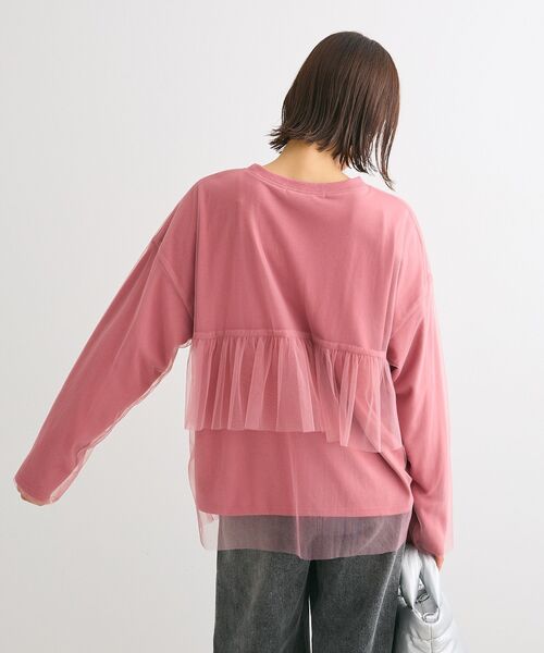ELENCARE DUE(エレンカーレデュエ)の「・ELENCARE DUE チュールレイヤードロンTEE(Tシャツ/カットソー・レディース・ピンク/ブラック/オフホワイト/チャコールグレー・FREE)」の11枚目の写真